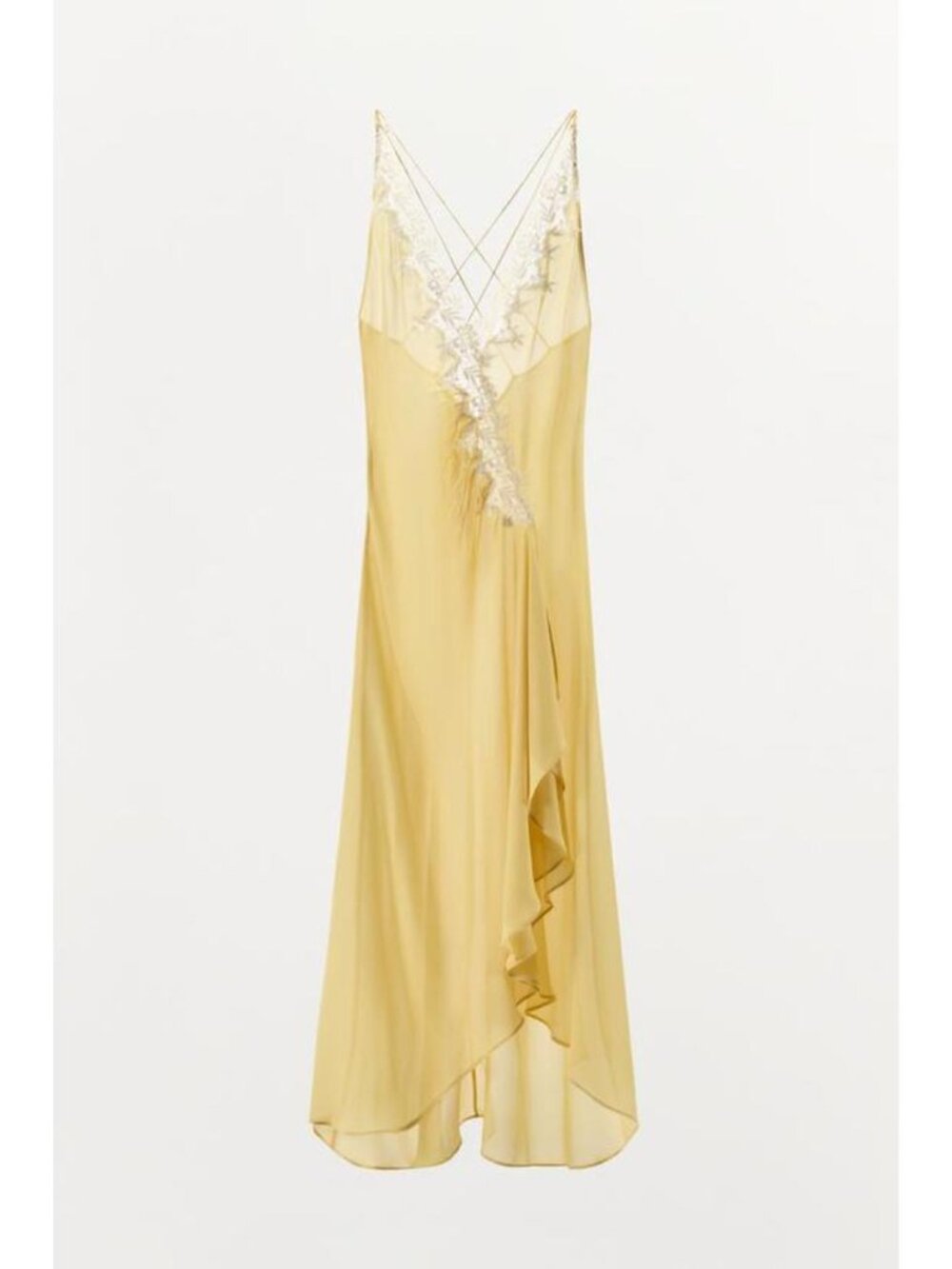 ZARA RUFFLED LACE GEORGETTE DRESS